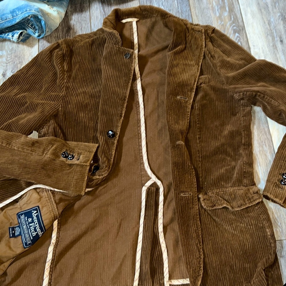 Abercrombie & Fitch Brown Corduroy 3 Pocket Button Down Jacket Men’s Size M